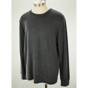 THEORY Mens Charcoal Gray RILAND Merino Wool Crew Neck Sweater XL NWT